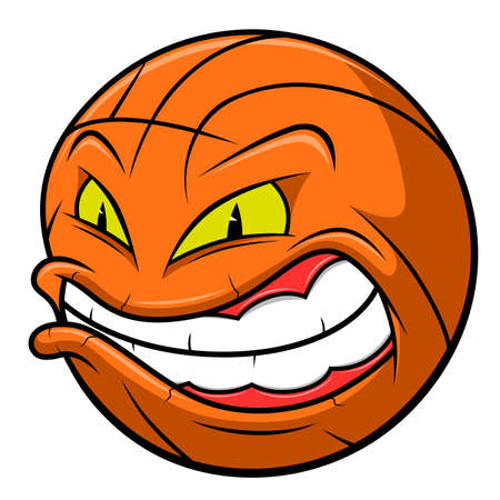 Anger basketball ball mascotのイラスト素材