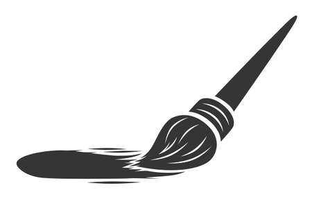 Monochrome round paint brushのイラスト素材