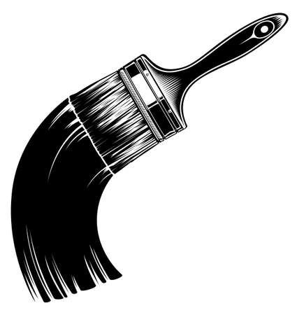 Monochrome paintbrush and paint traceのイラスト素材