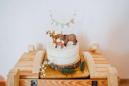 confectionery, birthday cake, sweets on the table, delicious food for children, holiday atmosphereの写真素材