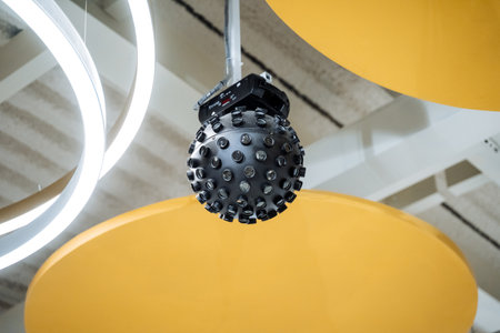 Round Lighting Fixture for Event Light Special Effects, Banquet Hall, Ball Lighting Fixture. High quality photoの写真素材