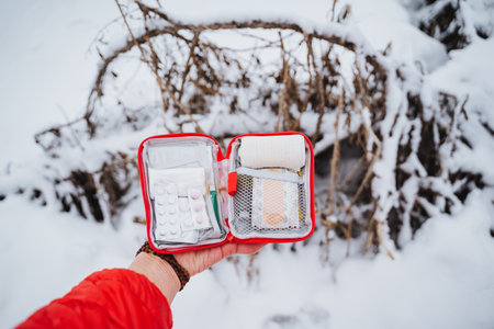 First Aid Kit, Open Pill Box. High quality photoの写真素材