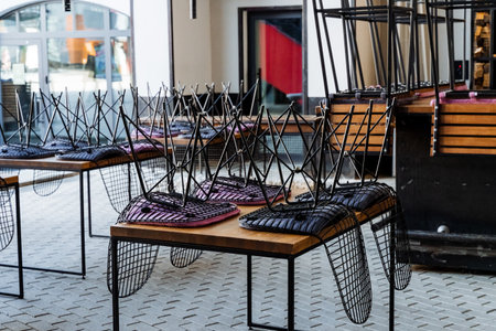 An abandoned building in the city was transformed into a trendy restaurant with unique interior...