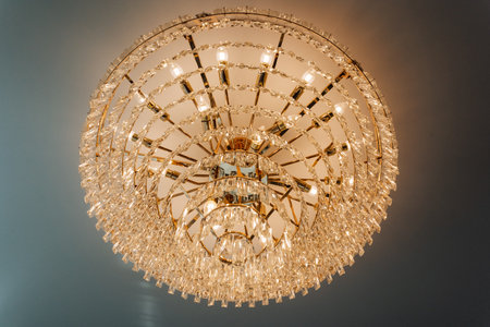 This exquisite crystal chandelier features a meticulously crafted design that sparkles brilliantly,...