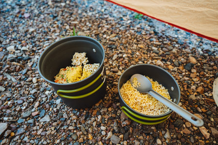 Two bowls filled with nutritious food on a rough surface.