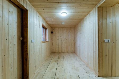 efficient storage design, designing narrow storage corridors, optimizing narrow corridors for accessible storage needs, creating compact and accessible storage solutions in narrow corridorsの写真素材