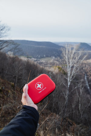 Preparation during mountain trekking adventure, Assessing injury risk in outdoor expedition...