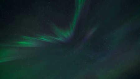 Northern lights in Kareliaの写真素材