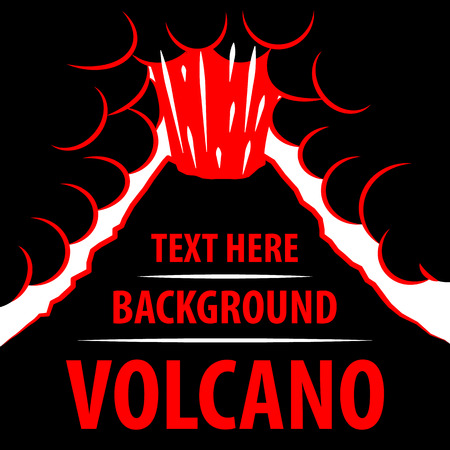 Volcano background. The eruption of the volcano in the background for an inscription.のイラスト素材