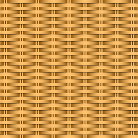 Simple woven wicker texture. Light brown background. Imitation rattan or willow weaving.のイラスト素材