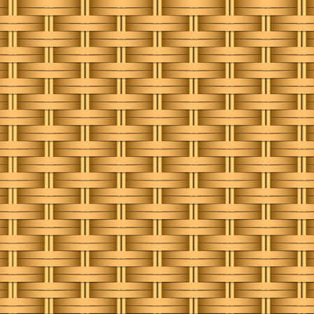 Simple woven wicker texture. Light brown background. Imitation rattan or willow weaving.のイラスト素材