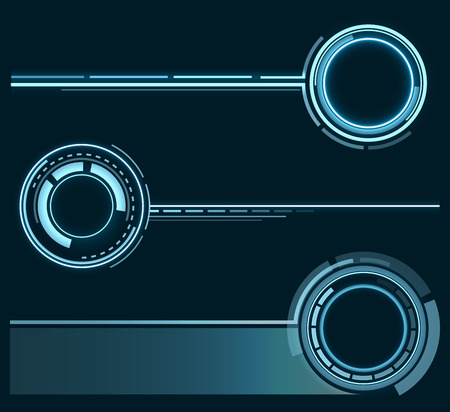 A set of futuristic rings. Graphic resources for designing fantastic art works. Vector .のイラスト素材