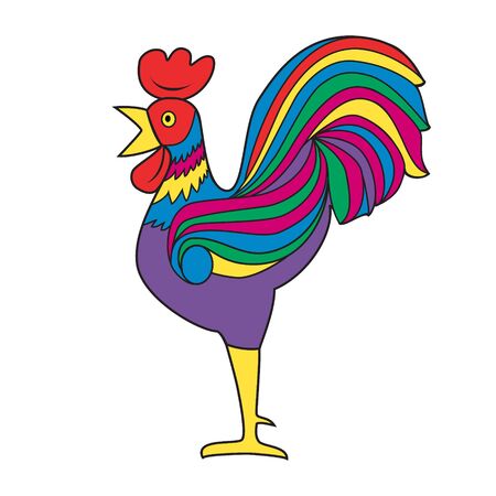 Cock. Colorful bright image. White background Vector illustrationのイラスト素材