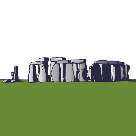 Stonehenge. Landmark of England. Megalithic monument for religious ceremonies. Vector illustration.のイラスト素材