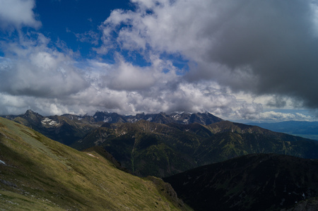 Panorama of mountain Slovakia.Tatransky narodny park. Vysoke Tatry. Poland.の写真素材
