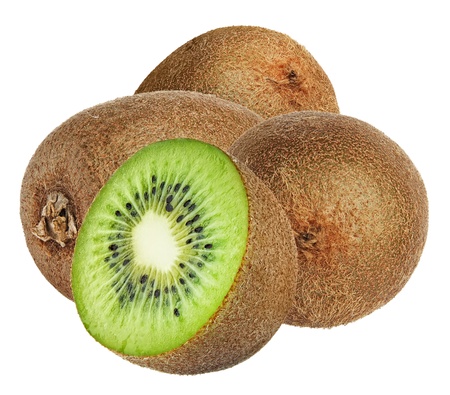 Kiwi fruit isolated on white background の写真素材