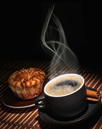 Cup of coffee and cakeの写真素材