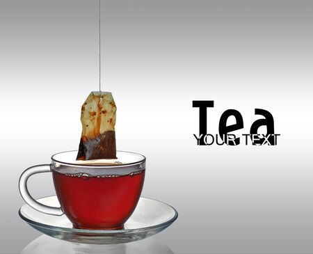 Cup of tea with teabag の写真素材