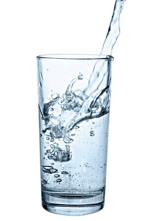 water poured into glassの写真素材