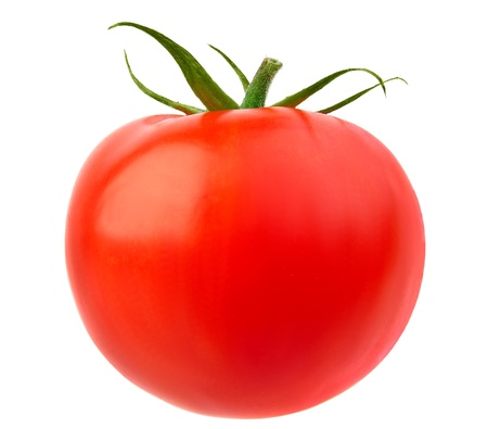 Tomato isolated on white backgroundの写真素材