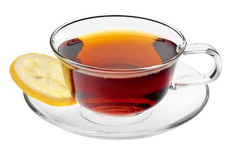 cup with tea isolated on a white background の写真素材