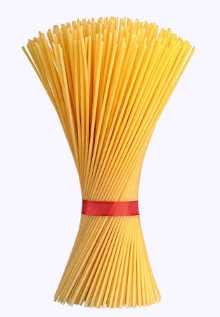 Bunch of spaghetti isolated on white background  の写真素材
