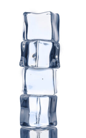 ice cubes on a white background の写真素材