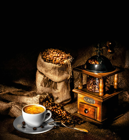coffee mixer with coffee beansの写真素材
