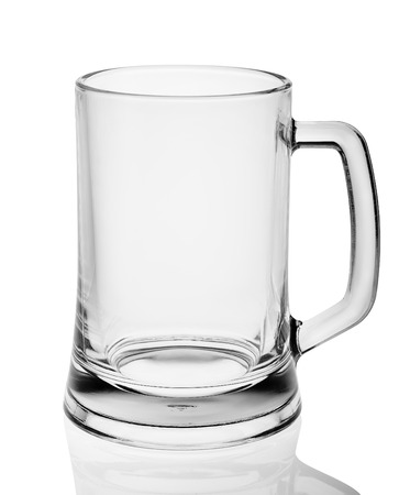 Empty beer glass isolated on white backgroundの写真素材