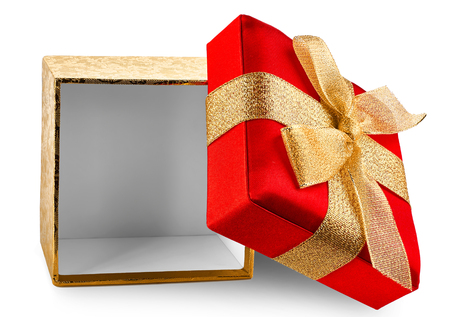 Open gift box, isolated on the white backgroundの写真素材