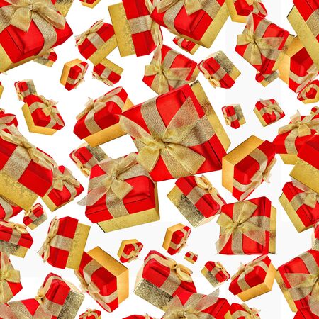 Christmas Gift boxes. Seamless patternの写真素材
