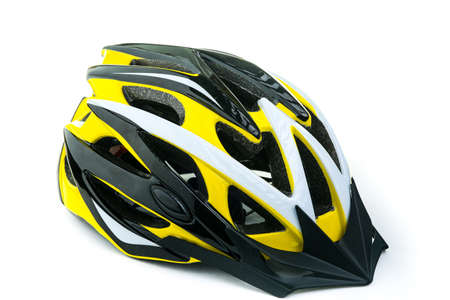 MTB mountain bike helmet, isolated on white backgroundの写真素材
