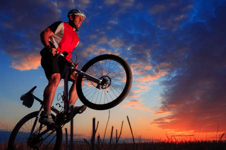Mountain Bike cyclist riding single track outdoor