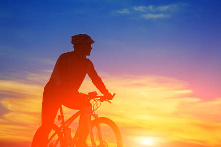 Mountain Bike cyclist riding single track outdoorの写真素材
