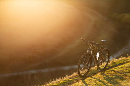 Bicycle silhouettes with blの写真素材