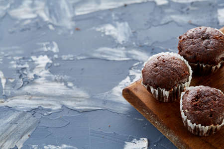 Top view close-up picture of tasty cookies on the cutting board, shallow depth of field, selective focusの写真素材