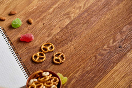 Concept of school lunch break with healthy lunch box full of sandwiches, fruits and vegetables and...