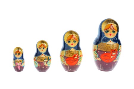 Russian matryoshka isolated on white backgroundの写真素材