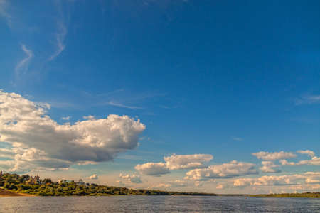 The sky above the river Okaの写真素材