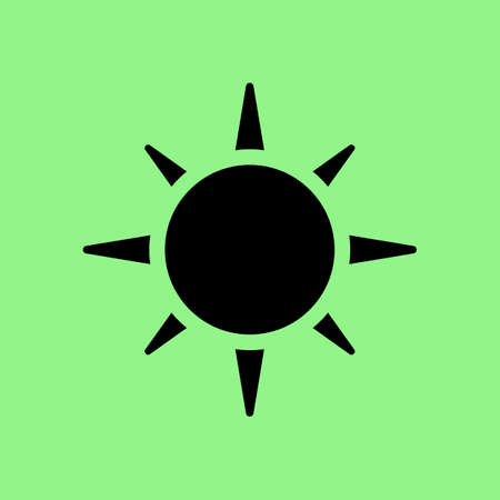 sun icon on a green background vectorのイラスト素材