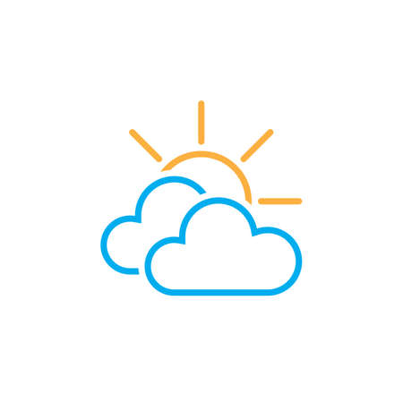 Mostly cloudy weather iconのイラスト素材
