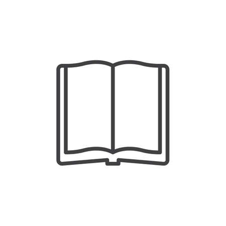 Open Book line icon, outline vector sign, linear style pictogram isolated on white. Symbol, logo illustration. Editable stroke. Pixel perfectのイラスト素材