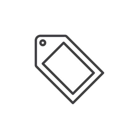 Tag line icon, outline vector sign, linear style pictogram isolated on white. Symbol, logo illustration. Editable stroke. Pixel perfectのイラスト素材