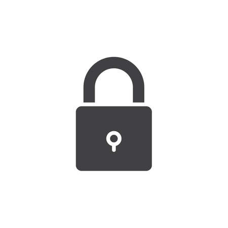 Lock, password icon vector, filled flat sign, solid pictogram isolated on white.のイラスト素材