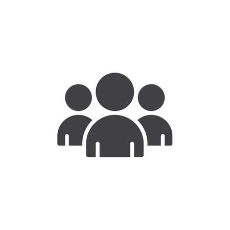 People, group, team icon vector, filled flat sign, solid pictogram isolated on white. Leader symbol,...