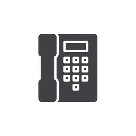 Telephone, phone icon vector, filled flat sign, solid pictogram isolated on white. Contact symbol, logo illustration. Pixel perfect.のイラスト素材