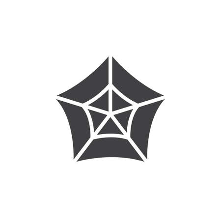 Spider web icon vector, filled flat sign, solid pictogram isolated on white. Cobweb symbol, logo illustration. Pixel perfect.のイラスト素材