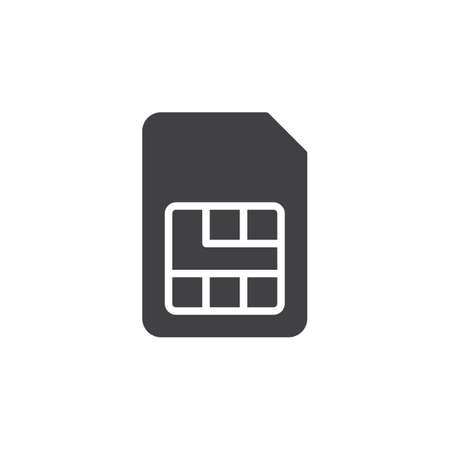 Sim card icon vector, filled flat sign, solid pictogram isolated on white. Symbol, logo illustration. Pixel perfect.のイラスト素材