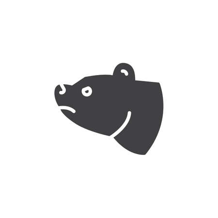 Bear head icon vector, filled flat sign, solid pictogram isolated on white. Symbol, logo illustrationのイラスト素材