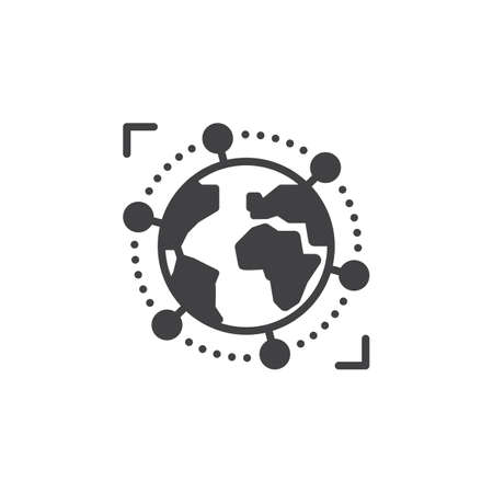 International, global business icon vector, filled flat sign, solid pictogram isolated on white. Symbol, logo illustrationのイラスト素材